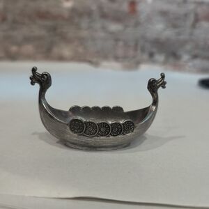 Vintage Antique Desk Art Canu Boat Miniature Ocean Beautiful Artistic